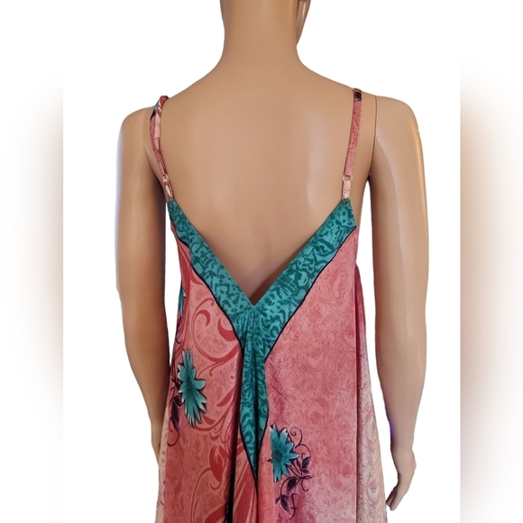 Vision of Tibet 100% Silk Maxi Dress - Picture 2 of 8